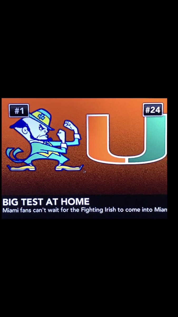 CoachPG79's tweet photo. #24 @CanesFootball is set to take on #1 @NDFootball I smell upset on this one! #UcomingThru @ChrisNcaa @boogerncaa https://t.co/ea4lxOdYOE