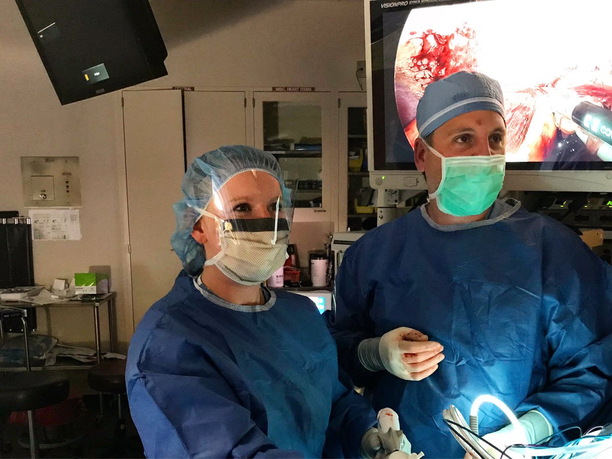 UPMCUrology's tweet photo. Dr. Turner, one of our many talented urological oncologists, taking one of our junior residents through a hand-assist lap nephrectomy • We graduate with the skills to do open, pure laparoscopic, hand-assist laparoscopic, and robotic nephrectomies at #upmcurology #womeninurology https://t.co/zKDsSmDyX8