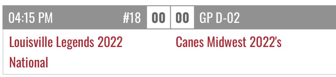 CanesMW2022Alum's tweet photo. Canes 1st game in the Gold portion of tourney vs @legends2022 - 2 of the best in the region playing right off the bat for a spot in the Gold Bracket! Should be another good one! ⚫️⚾️⚠️ @CanesMidwest https://t.co/8FWcq96i9d