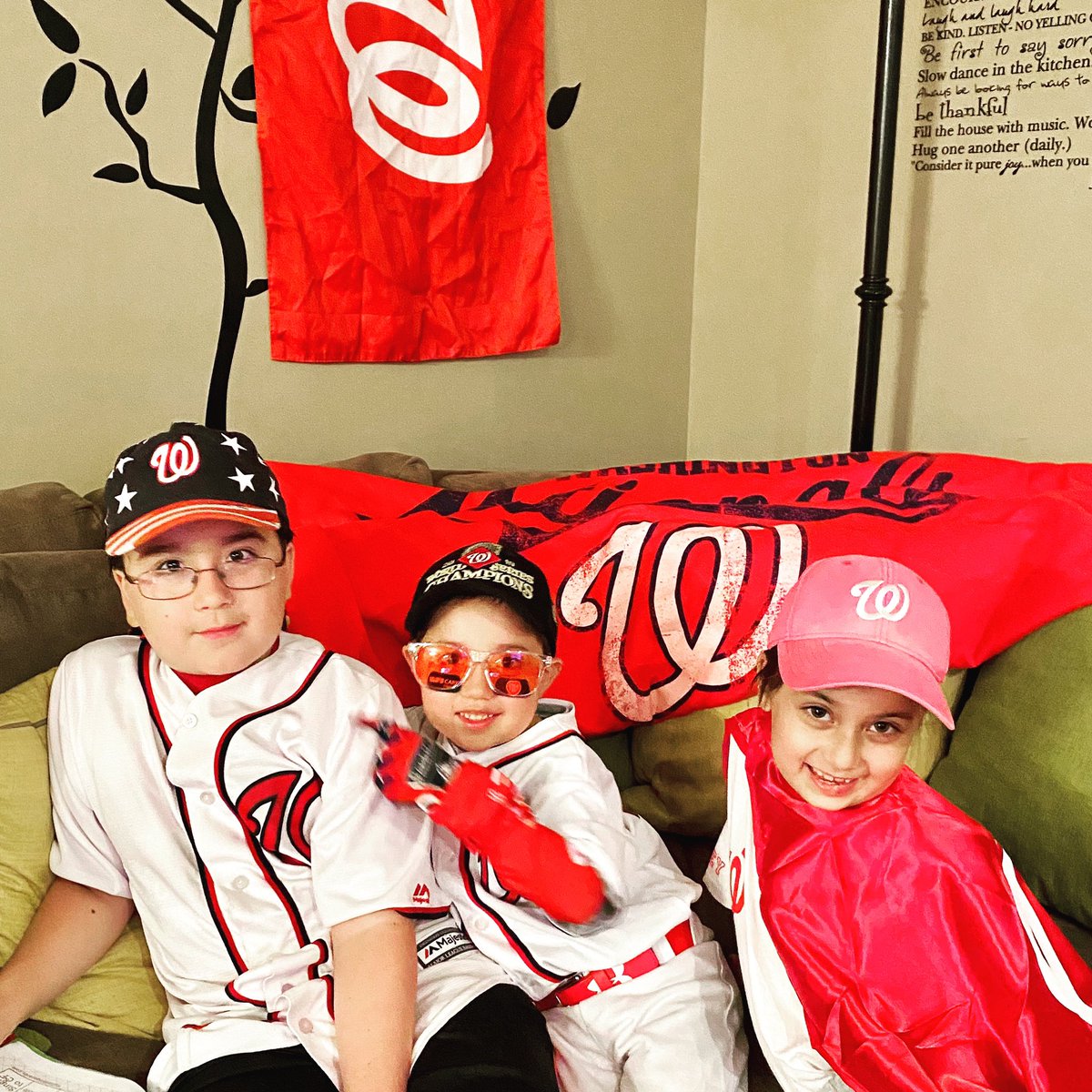 Coach_Campbell's tweet photo. Kids ready for #OpeningDay as #Nats host #Yankees in their beautiful new gold trimmed #WorldSeriesChamps jerseys!!
Thanks to @MLBNetworkRadio & #SiriusXM for having us on the #virtualwatchparty! @nahlikcj, @drazthegr8, @alexnatsblog here!
#Nationals #MLBNetworkRadio #LetsGoNats https://t.co/PhARfyh7X8