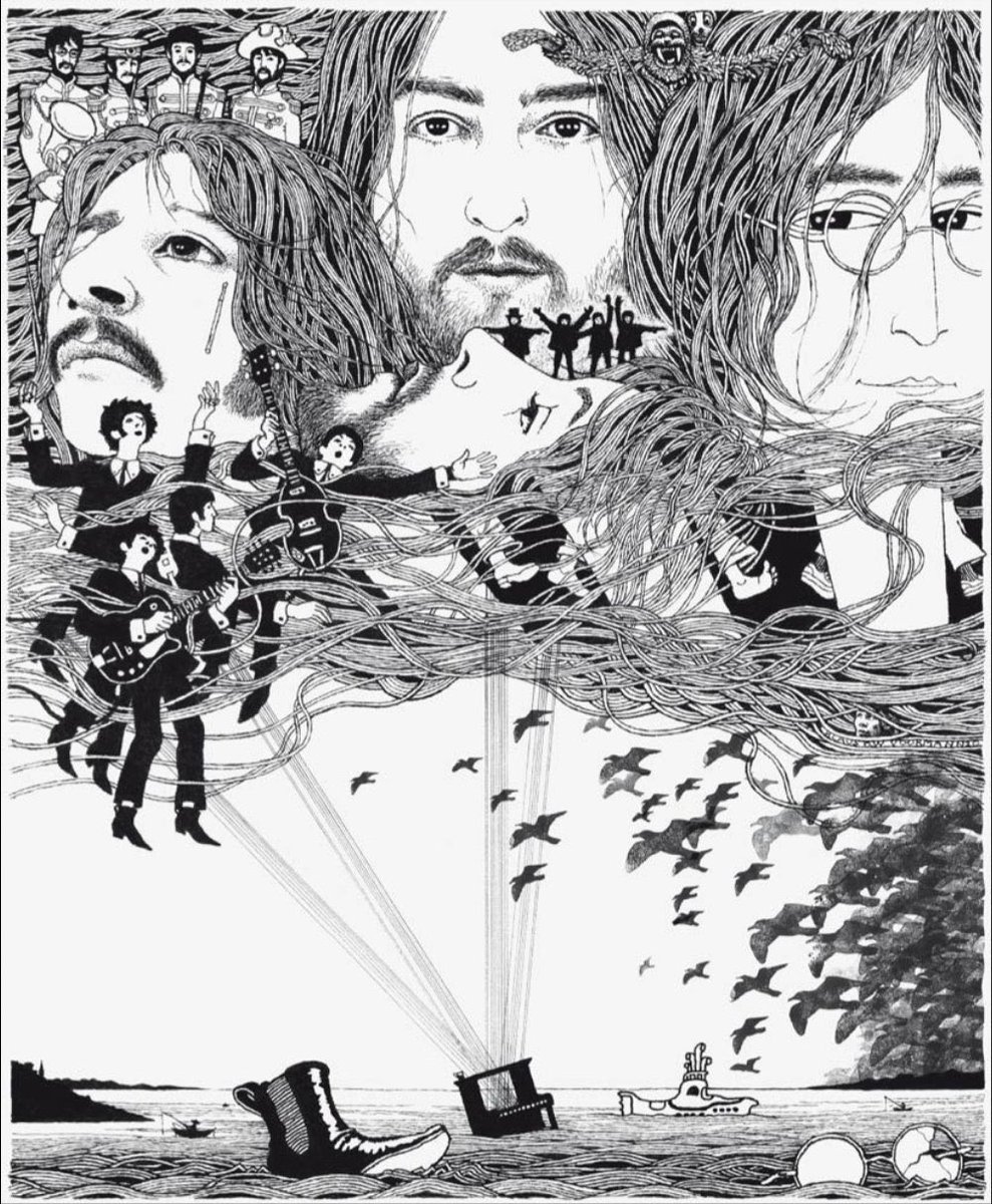 60psyche's tweet image. some try from Klaus Voormann's for the Revolver album of the Beatles 1966