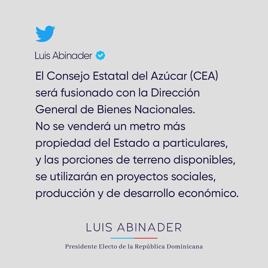 DispuestoCambio's tweet photo. El Consejo Estatal del Azúcar (CEA) será fusionado con la Dirección General de Bienes Nacionales. No se venderá un metro más propiedad del Estado a particulares, y las porciones de terreno disponibles, se utilizarán en proyectos sociales, producción y de desarrollo económico. https://t.co/ftGTMzgsox