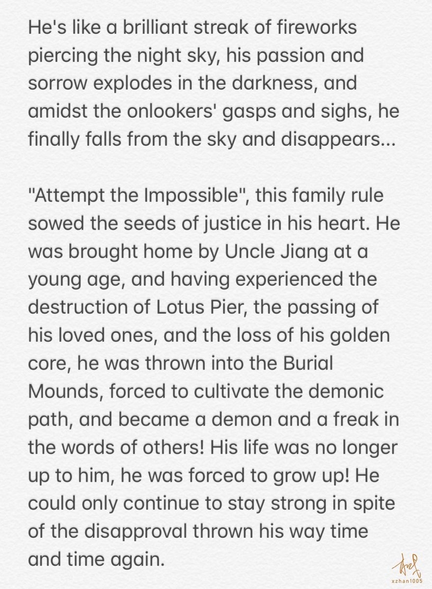 xzhan1005's tweet photo. 🔙190724 Xiaozhan Weibo Recap:

”What kind of person is Wei Wuxian? What is it about him that draws me in the most? 
His kindness, his warmth, his perseverance, his optimism... I feel as though even these words cannot accurately describe him.” https://t.co/X0hhvRpE14