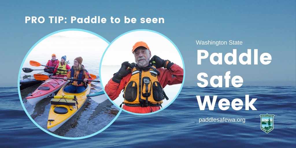 WAStatePks's tweet photo. Paddlers – be bright! It’s hard for other boaters to see you in a paddlecraft that sits low on the water. Wear bright neon colors, put reflective tape on your paddles and carry a light. Learn more at https://t.co/DDrOZeOSyL. #PaddleToBeSeen #PaddleSafeWeek #RecreateResponsibly https://t.co/fYDwOwCLtI