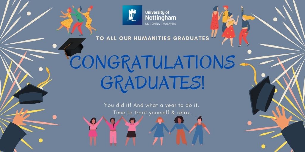 School of Humanities | University of Nottingham (@uonhumanities) on Twitter photo 👩🎓🎈🎉 It's virtual graduation day! Congrats to all students from the School of Humanities who are graduating today.
Tag us in your posts & we'll retweet the highlights!
<a href="/UonHistory/">UoN History</a> <a href="/UoNMusic/">Nottingham Uni Music #WeAreUoN</a> <a href="/UoNClassics/">Classics Nottingham</a> <a href="/UoNArch/">Archaeology Nottingham</a> <a href="/NottsPhilosophy/">Notts Uni Philosophy</a> <a href="/UoN_TRS/">UoN TRS #WeAreUoN</a> <a href="/UoNArts/">UoNArts</a>
#WeAreUoN #Classof2020 👩🎓🎈🎉 It's virtual graduation day! Congrats to all students from the School of Humanities who are graduating today.
Tag us in your posts & we'll retweet the highlights!
<a href="/UonHistory/">UoN History</a> <a href="/UoNMusic/">Nottingham Uni Music #WeAreUoN</a> <a href="/UoNClassics/">Classics Nottingham</a> <a href="/UoNArch/">Archaeology Nottingham</a> <a href="/NottsPhilosophy/">Notts Uni Philosophy</a> <a href="/UoN_TRS/">UoN TRS #WeAreUoN</a> <a href="/UoNArts/">UoNArts</a>
#WeAreUoN #Classof2020