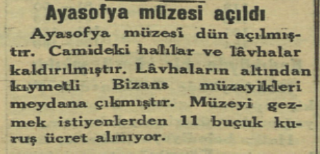 1 Şubat 1935 ve 2 Şubat 1935 Tarihli Akşam Gazetesi haberleri.
Bugünse tarih yazılıyor...
#AyasofyaCamiiaçılıyor