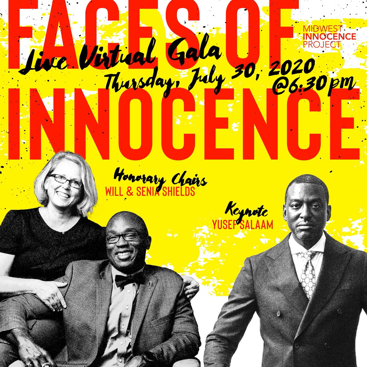 We’re 1 week out from our online Faces of Innocence gala, the event is completely free to attend! Learn from several amazing people in the fight for justice, including our Keynote, @dr_yusefsalaam. ASL interpreters and CC will be provided. Register now! themip-foi.org