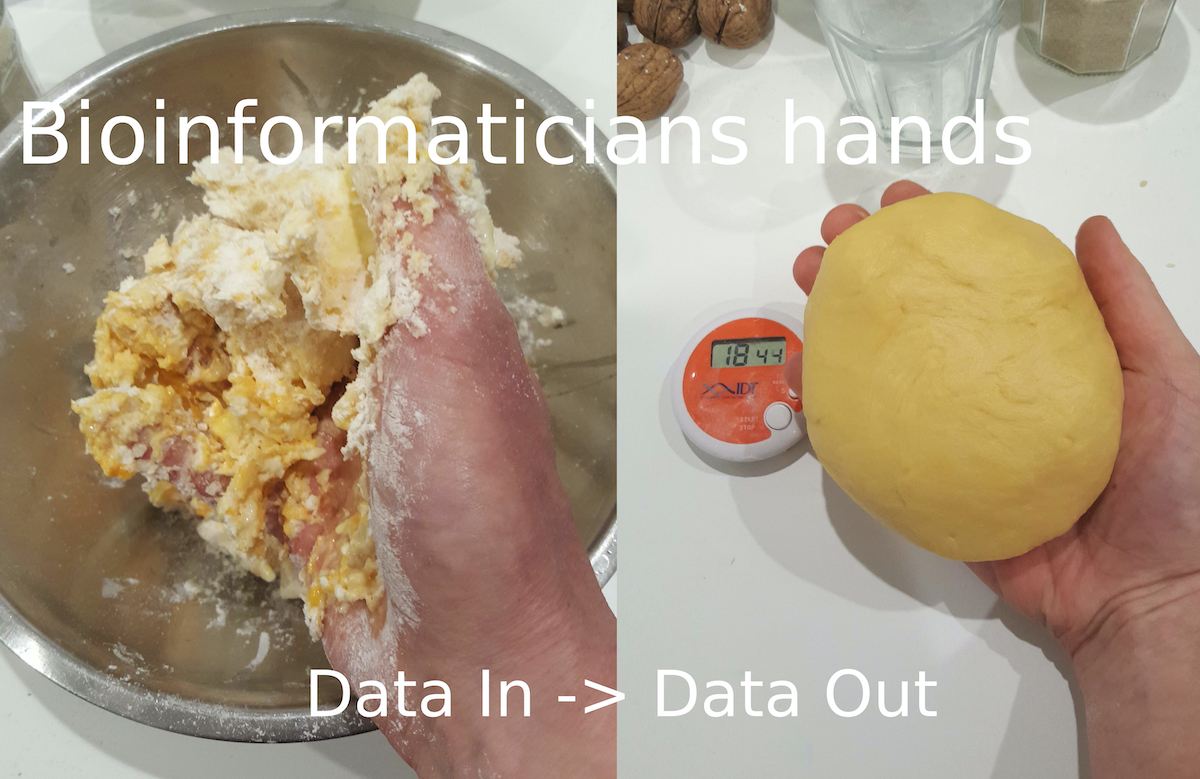 MonashBioinfo's tweet photo. It’s friday and why not have some fun. @kizza_a made a meme about #bioinformatics and #baking as part of #TheGreatRareBooksBakeOff
There is a life lesson in there. We are baking data really.
#FunThing https://t.co/PBgjPNeFNA