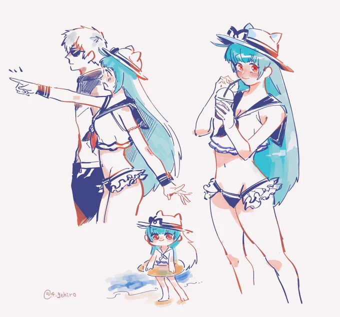再掲】夏に描いてたやつ。アンヘルとK'とクーラ
#KOF 