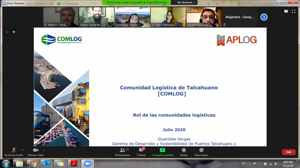 CETLOGChile's tweet photo. Ahora participamos en reunión de directorio de la Asociación de Profesionales de Logística #APLOG donde expone Guacolda Vargas @guacoldav Presidenta de @Comlog_Chile #somoslogistica 🛣️🚚 https://t.co/33heO82OmD