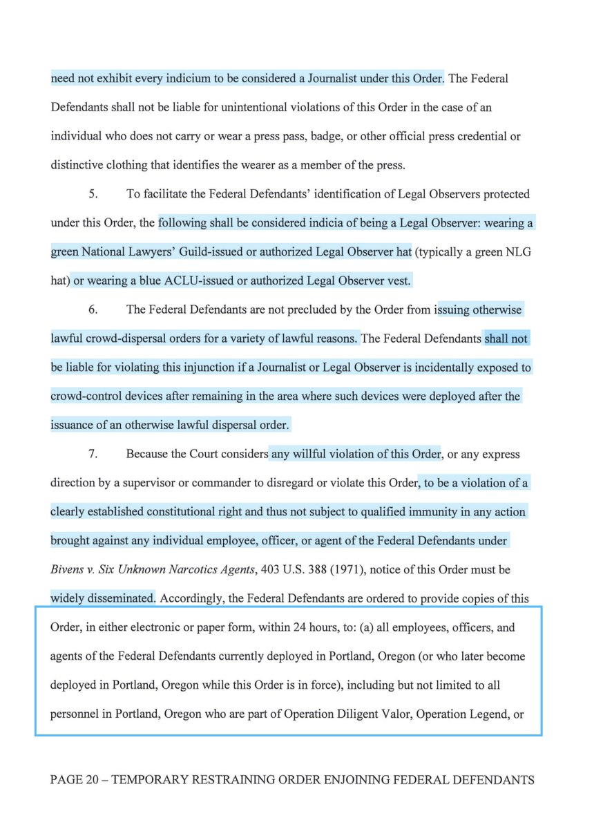 ToReportersNewsOutletIndependent JournalistLegal ObserversCivil Rights Groups Currently in Portland1st I’m really sorry so many of you have been assaulted2nd I’m deeply appreciative of your job3rd THANK YOUNOW more than ever our Free Press should be protected