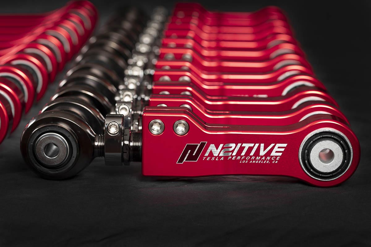 N2itiveDesigns's tweet photo. Adjustable control arms for the Tesla Model S and X now available at https://t.co/Yr46yBOlyc https://t.co/f83pO1F4Nf