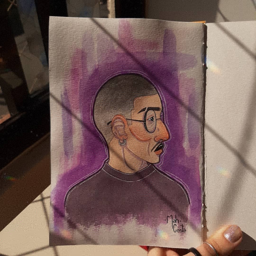 ArtofMah's tweet photo. #art #arte #aquarela #watercolor #aquarelart #sketchbook #womanartist #ilustração #ilustracion #ilustration #nankin #pentel #artistasindependentes #jeantassy #man #sketchart #esboço #homem #retratomasculino #retrato #black #roxo #violetta #jeantassy #purple #preto #prata #silver https://t.co/HfbN35xsT9