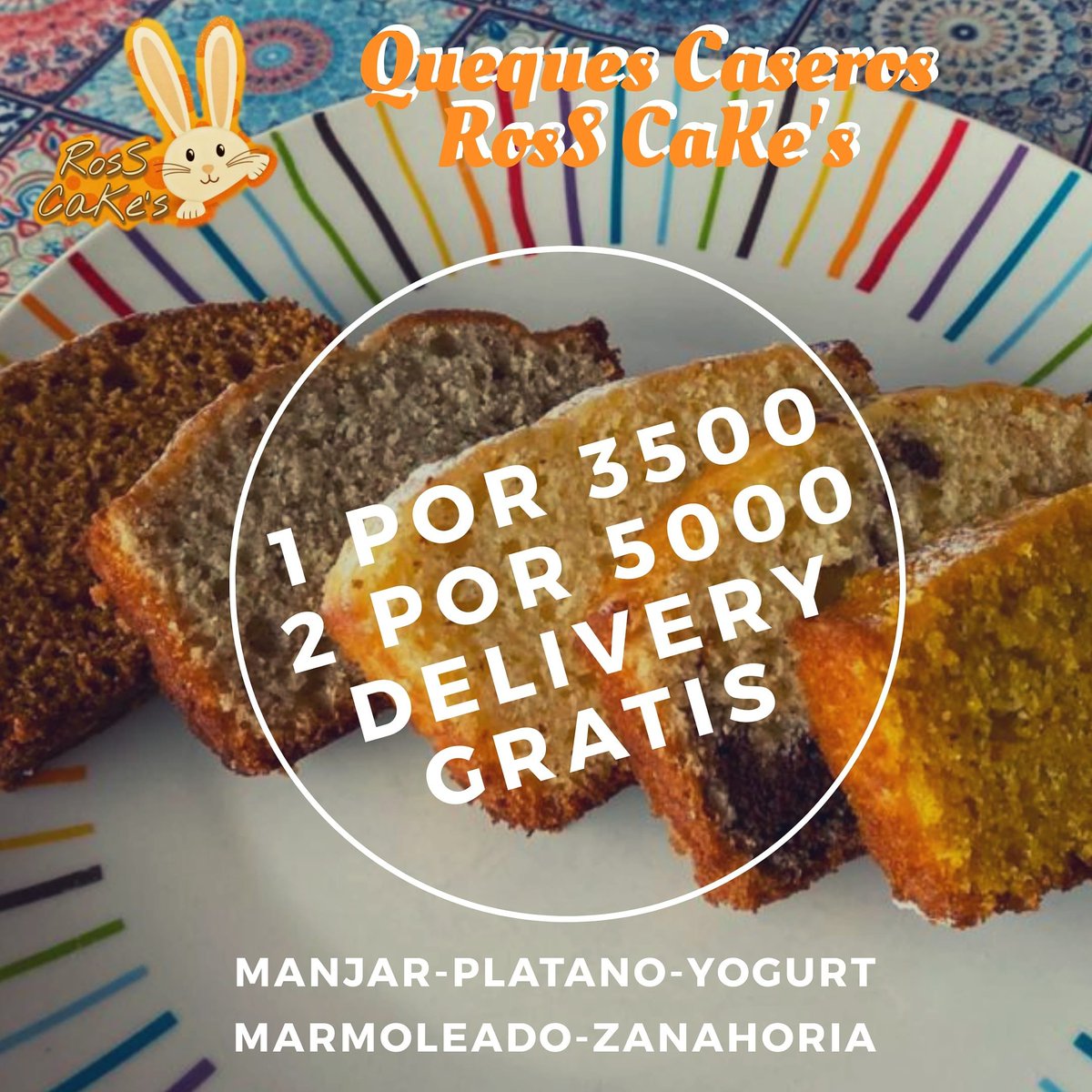 rossdoni's tweet photo. Para este domingo queques caseros 
Valor :1 x 3500 o 2 x 5000. -
REPARTO GRATIS 🚗

Combinalos como quieras
🥕 Queque Zanahoria
🍌 Platano
🥮 Manjar
🥮 Yogurt
🥮  Marmoleado

Haz tu pedido al +569 66025633
#queques #quequescaseros #puq  #magallanes  #deliverygratis #PuntaArenas https://t.co/KtOT7I20RU