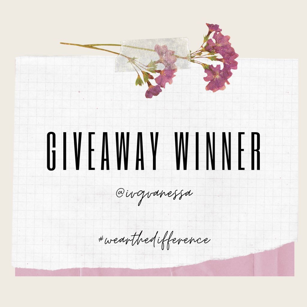 wearthediff's tweet photo. huge thank you to everyone that RT and followed, congratulations to our winner @lvgVanessa we will be dm-ing you soon 💓 https://t.co/m2RiRxO4nH