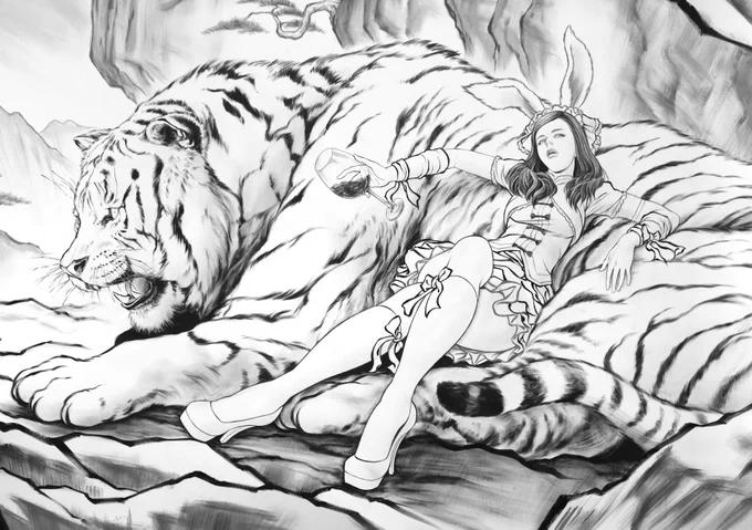おお〜大橋翠石
私がフランスのアングレーム国際マンガ祭でライブペイントした2x7mの絵の虎も大橋翠石をかなり参考にしてます https://t.co/zA3NRcQLUD 