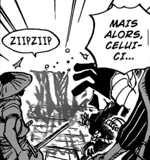 ...aucune trace, même pas de faux sang, or on voit bel et bien du sang sur le sabre de King.Du coup, il est quasi-impossible que ce qui ait été tranché par Kaido soit un clone, il n'y a aucun doute possible à avoir sur le fait qu'Orochi ait été décapité.