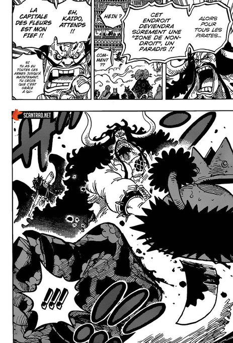 ...aucune trace, même pas de faux sang, or on voit bel et bien du sang sur le sabre de King.Du coup, il est quasi-impossible que ce qui ait été tranché par Kaido soit un clone, il n'y a aucun doute possible à avoir sur le fait qu'Orochi ait été décapité.