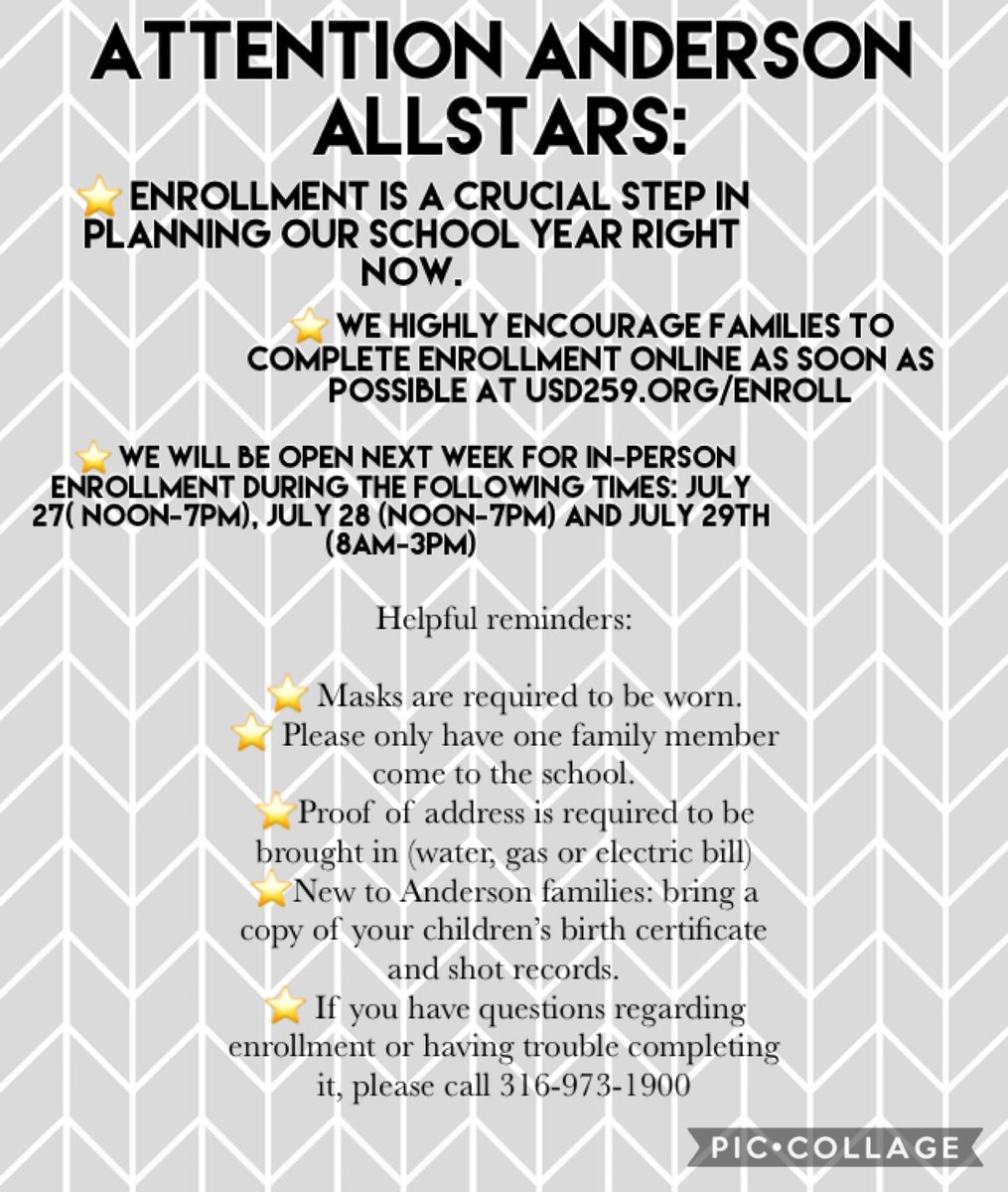Important information regarding enrollment: usd259.org/enroll #WPSProud