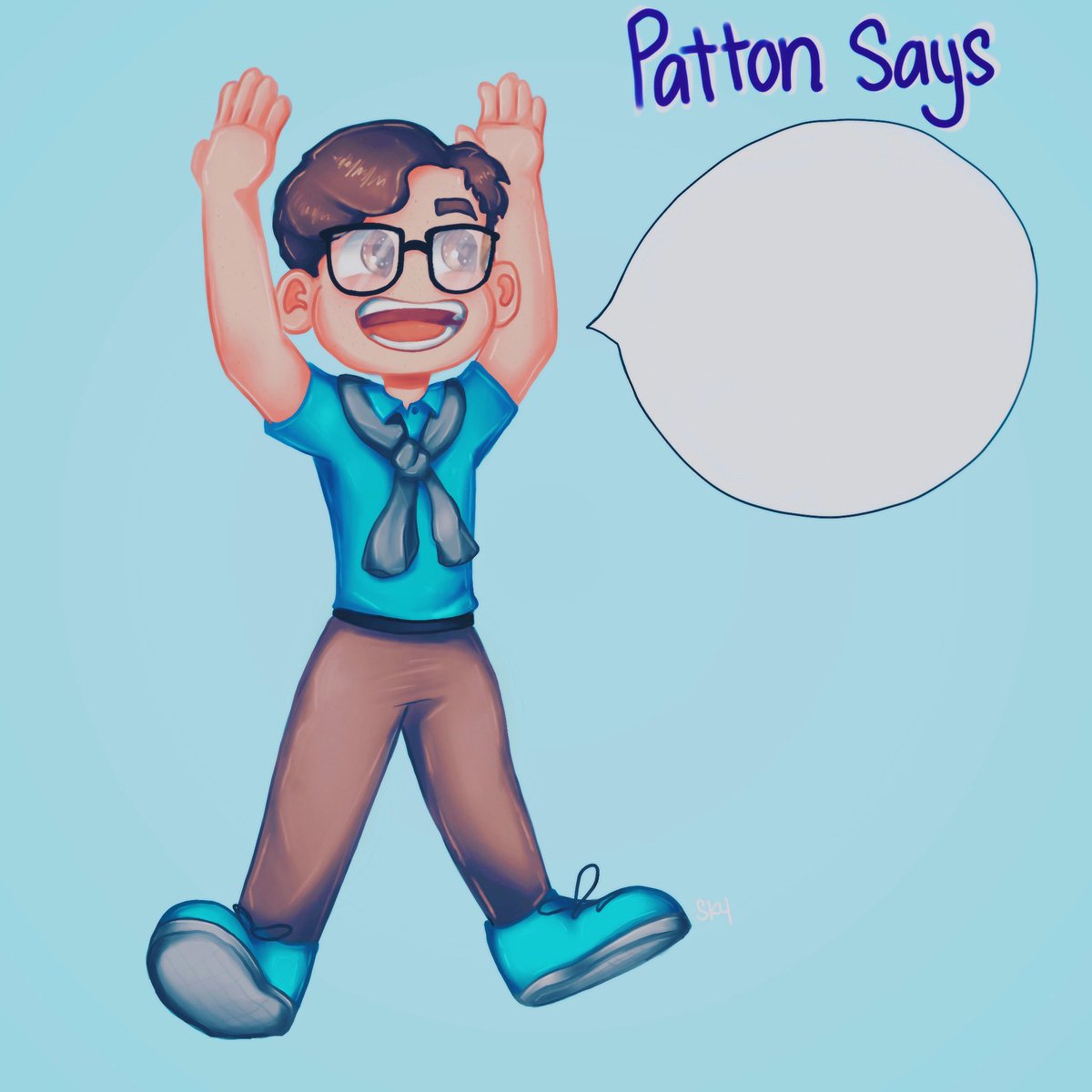 PotatoCookie4's tweet image. 🍪🤓Patton Says💜🐶
Decided to make some art for the white board boi
Couldn’t let him go with being a hypocrite so it was needed for a mask addition!! Ahaha! @ThomasSanders