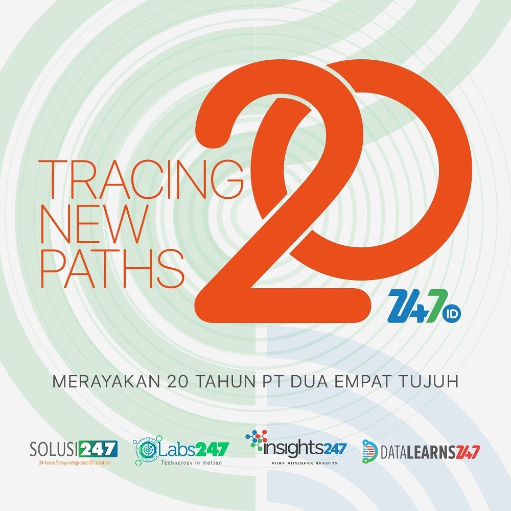 labs247_'s tweet photo. Dengan rahmat dan karunia Allah Yang Maha Esa, tahun 2020 ini PT Dua Empat Tujuh memasuki usia ke 20.

Terima kasih kepada segenap karyawan, klien, partner dan segenap pihak yang telah bersama PT Dua Empat Tujuh dalam 20 tahun yang luar biasa. https://t.co/C2Ed8ROSjc