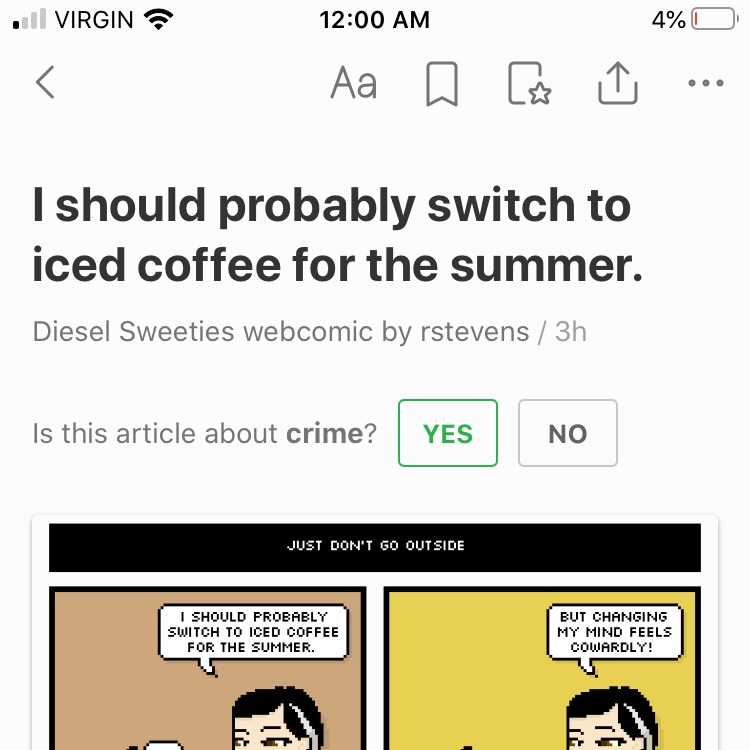 empyress's tweet photo. @rstevens Feedly is maybe confused about the comic 😂 https://t.co/fWyC0NIHGE