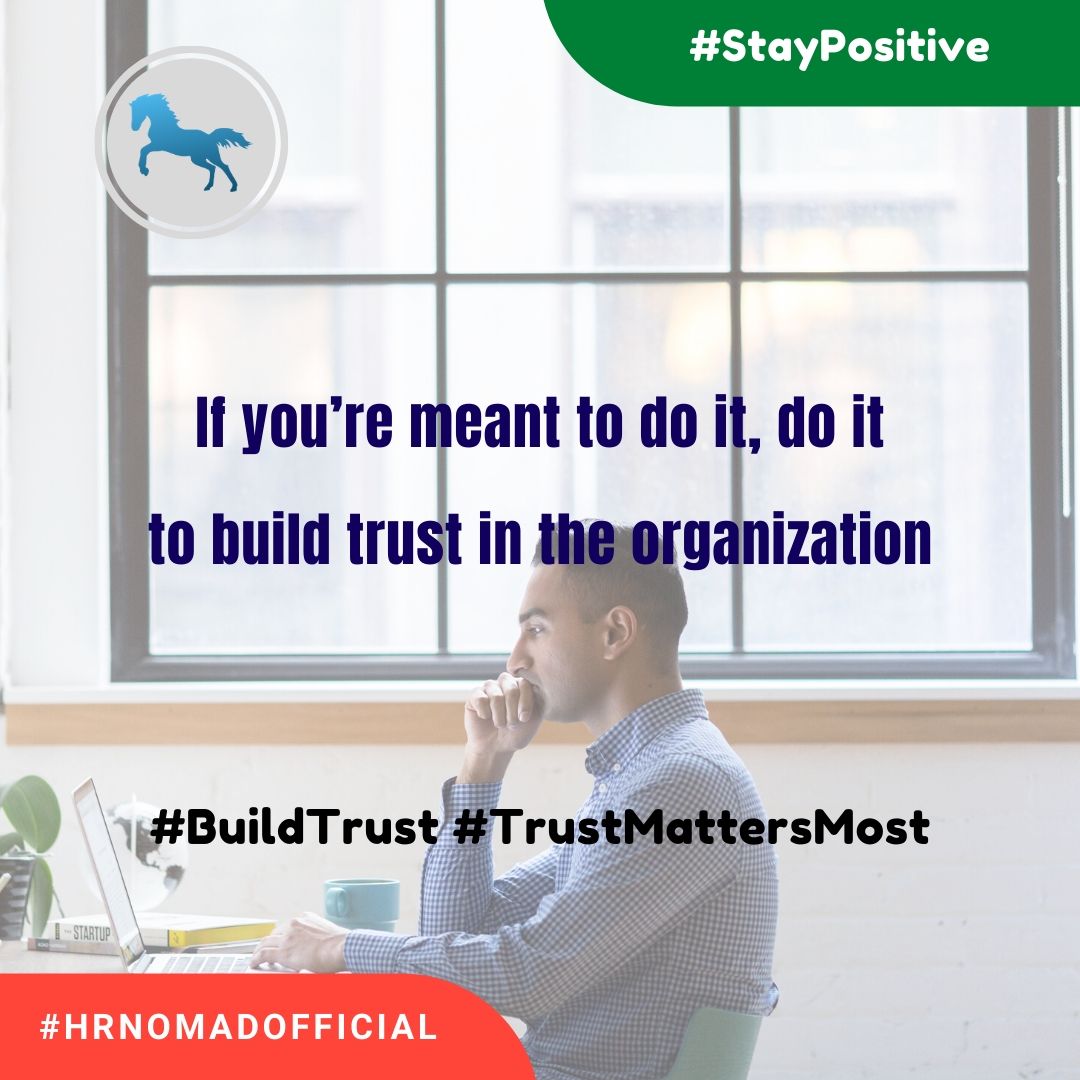 HRNomadOfficial's tweet photo. It’s a challenge to believe, especially at the workplace with new team members. But, trust is something that you need to create &amp; nurture at the workplace to make it effective &amp; engaging
#trust #buildtrust #trustmattersmost #inspiration #meditation #HRNomadOfficial #StayPositive https://t.co/ePj3EELcSE