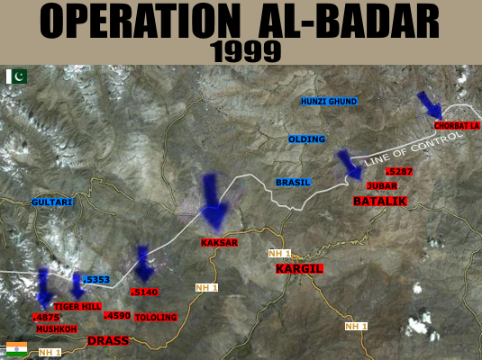 7/Operation Badr:The attack that was going to take place on Kargil was codenamed as "OPERATION BADR" by Parwez Musharraf. Following were the objectives of this mission: