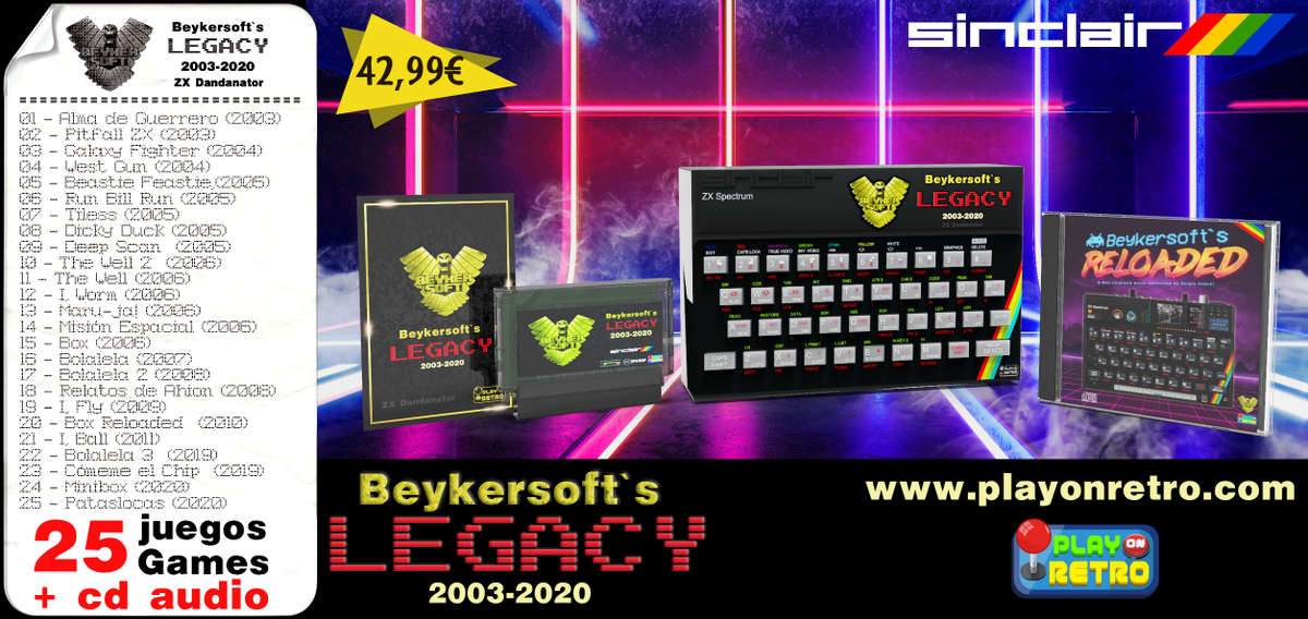 PlayOnRetro's tweet photo. Estas son las ediciones definitivas de nuestros 3 Dandanators :) Y se une al grupo el pack definitivo de @BeykerSoft 25 juegos en BASIC  y CD-audio chiptunero. @RetromaniacMag @Urza2 @_Dandare_  @salvakantero Compra: https://t.co/EiqihzPn1a o https://t.co/GIGDU0wjh9 ¡GRACIAS! https://t.co/wi3tJJw7dU