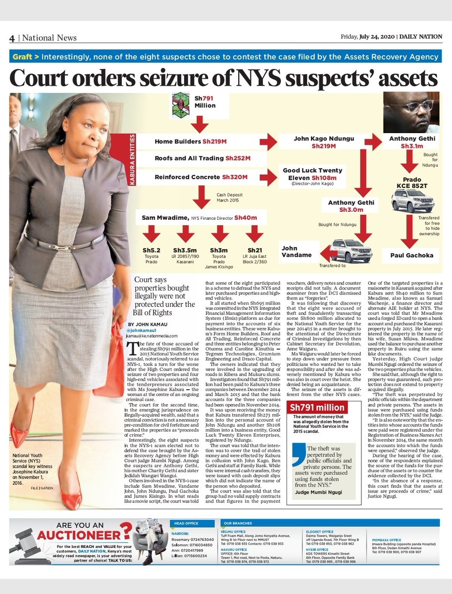 “It is my finding, therefore, and I so hold that the assets the subject of this matter owned directly or indirectly by the respondents are proceeds of crime.”
Justice Ngugi
#WinningTheFight