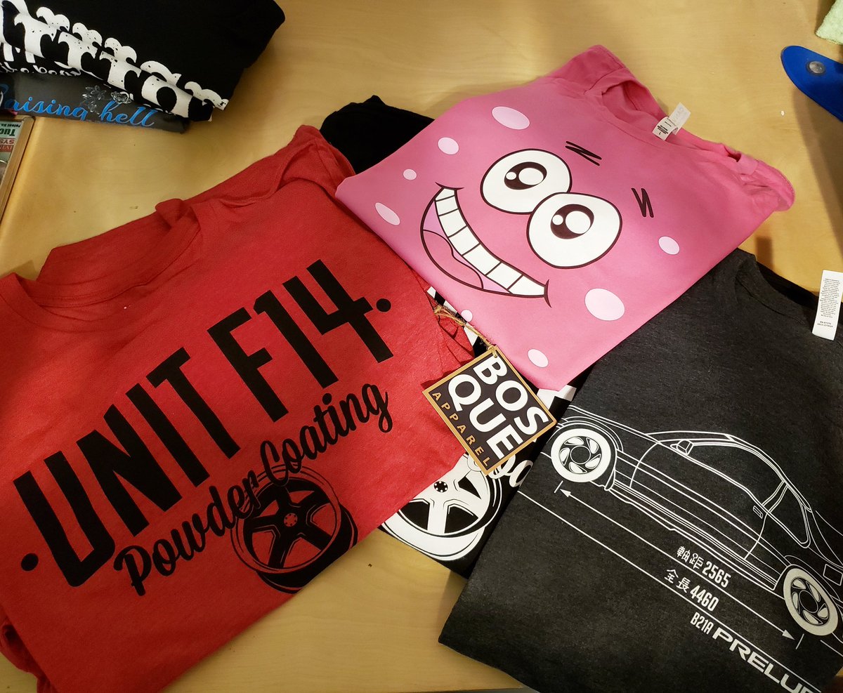 BosqueApparel's tweet photo. Late night but I know Unit F14 will be happy with it.  :)
#powdercoating #patrickstar #prelude https://t.co/SFgu5qErXc