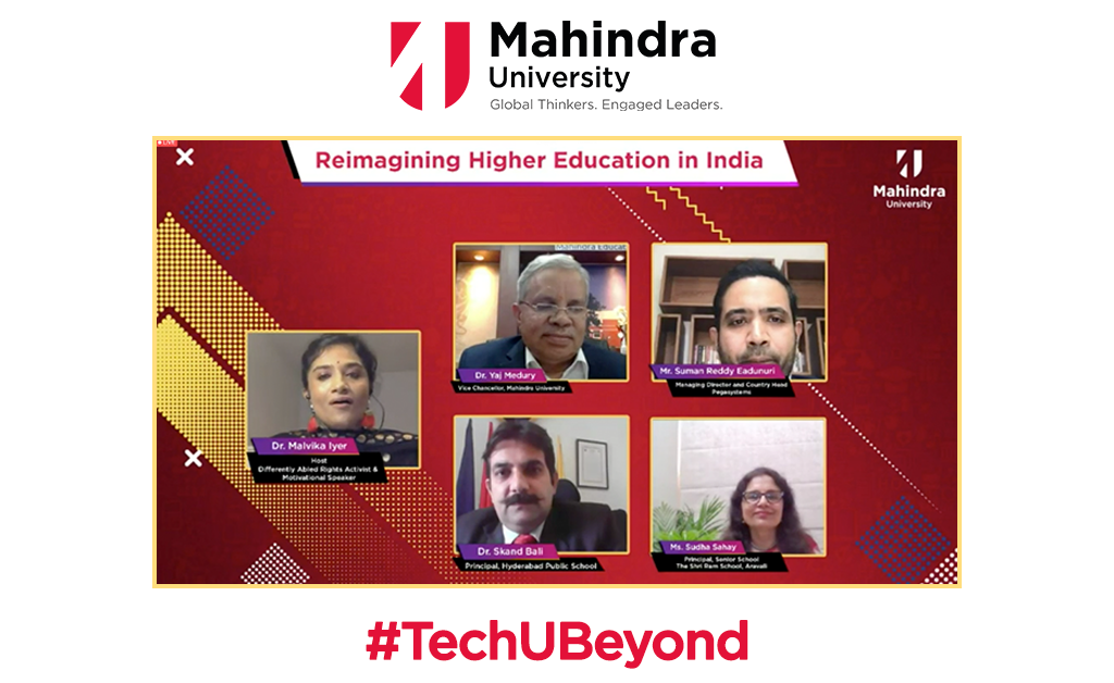 How do you Re-Imagine Higher Education? Our VC <a href="/MeduryYaj/">Dr Yaj Medury</a> in a live panel discussion with Suman Reddy Eadunuri, MD, Pegasystems &amp; Sudha Sahay, Principal - Senior School, The Shri Ram School &amp; Dr. Skand Bali, Principal, Hyderabad Public School with <a href="/MalvikaIyer/">Malvika</a> #TechUBeyond