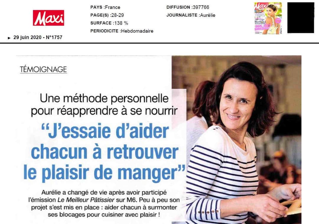 DevinciAlumni's tweet photo. 📰 VU DANS LA PRESSE 👩‍🎓 #EMLV 

Super portrait d'Aurélie dans MAXI le 29 juin 2020 [#promo2007]. A partager sans modération !

#AndorfineKitchen https://t.co/6siHPeekvV