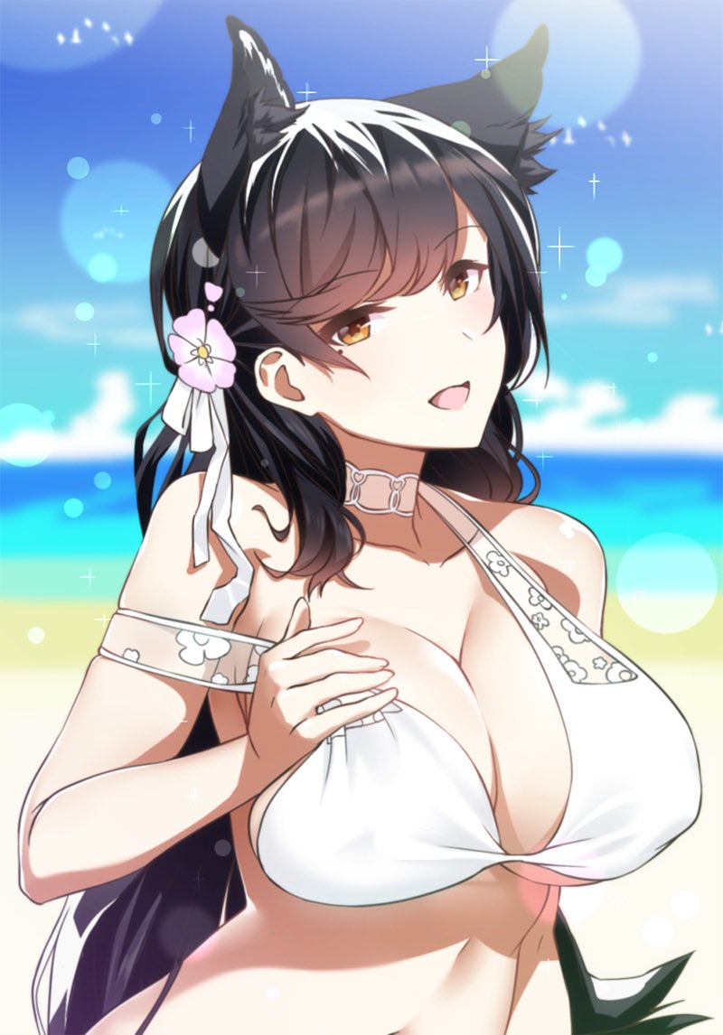 愛宕(アズールレーン) ,高雄(アズールレーン) 「#アズレン水着ショー
愛宕oppai‼️ 」|鍵山/Clave イラストレーターのイラスト