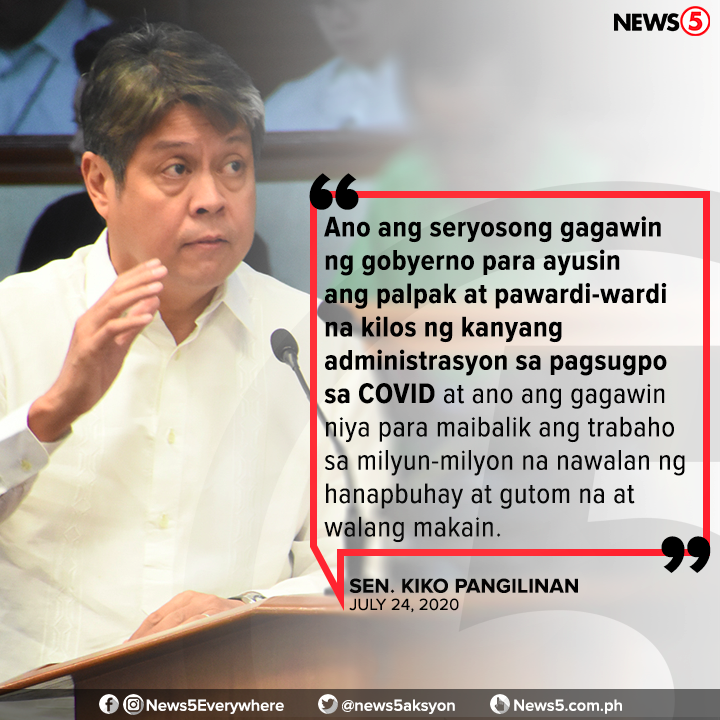 News5PH's tweet photo. Ito ang nais na marinig ni Sen. Kiko Pangilinan sa SONA ni President Rodrigo Duterte sa Lunes. https://t.co/colAHkgnEl