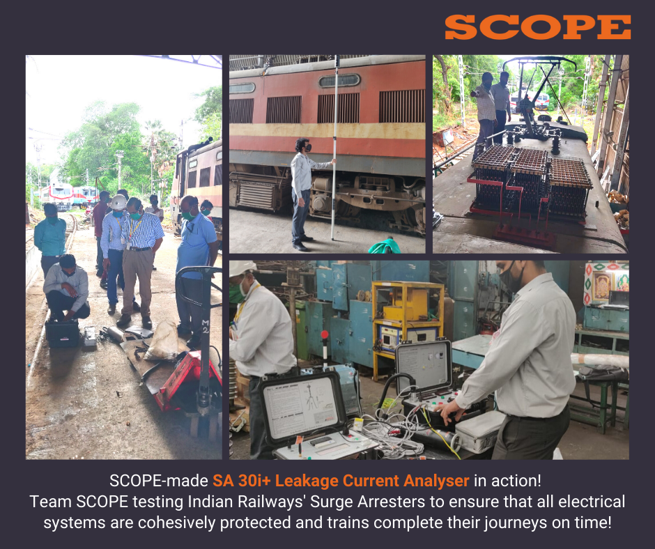 scopetnmindia's tweet photo. SCOPE's SA 30i+ Leakage Current Analyser in action for Indian Railways!

#testandmeasurement #currentleakage #surgearresters https://t.co/Fiqg3o9eYn
