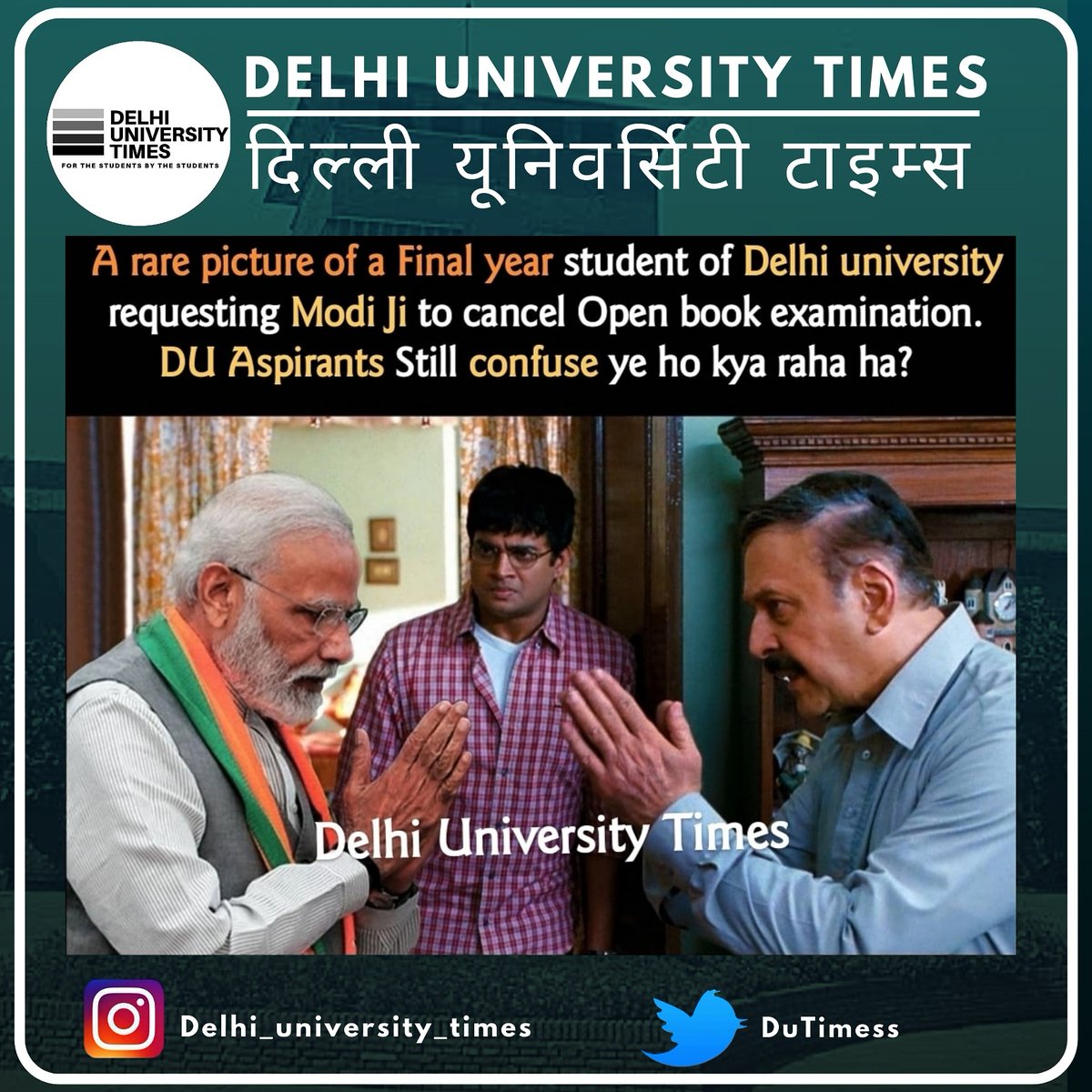 DUtimess's tweet photo. #DelhiUniversity #modiji #DUAgainstOnlineExams #UGCGuidelines #ugc_cancel_exams #31StudentsInSCAgainstUGC https://t.co/3tq1d6YjUG