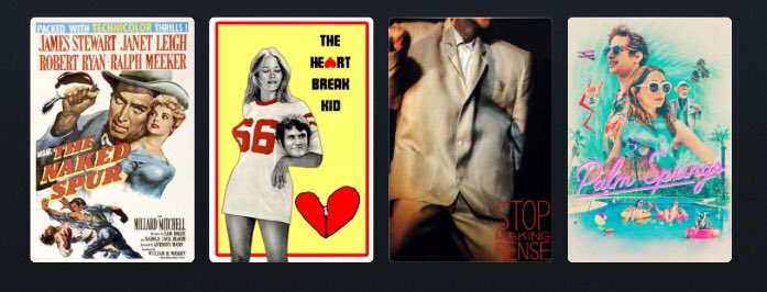 benxpete's tweet photo. My 4 favorite movies since quarantine started...and thereβs been a lot. (first time watches) #fave4 https://t.co/XCVO10K81t