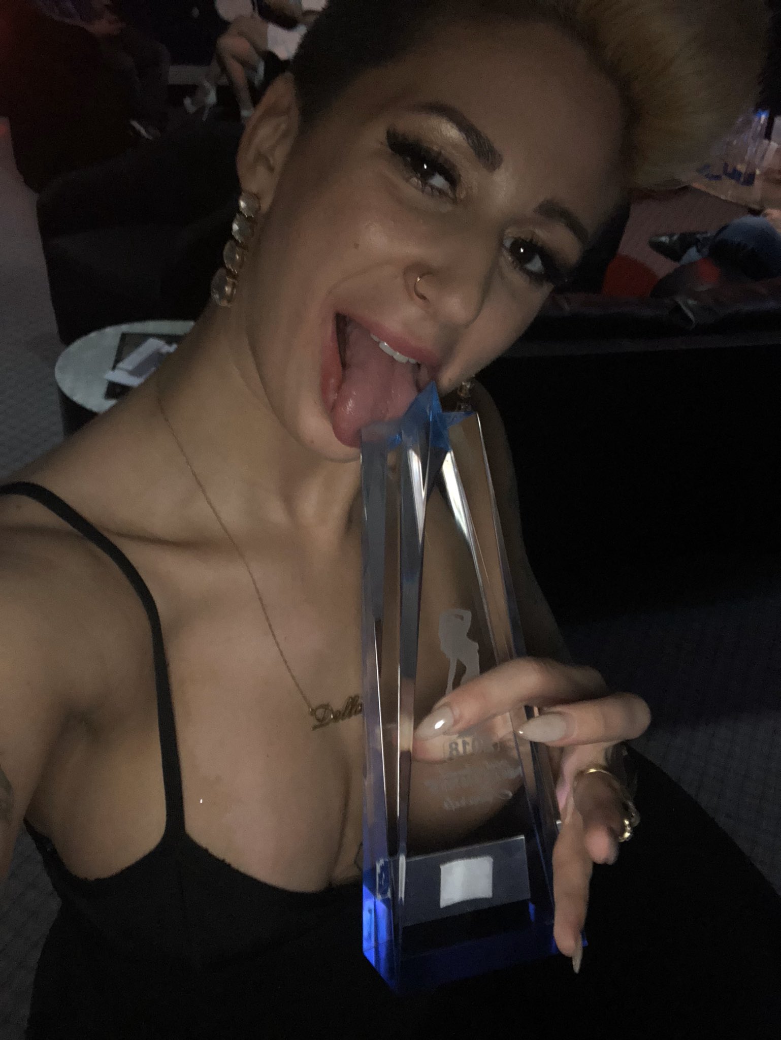 Della Dane on Twitter: "#tbt when I won my first adult award at @NightMovesShow 2018!!!! #