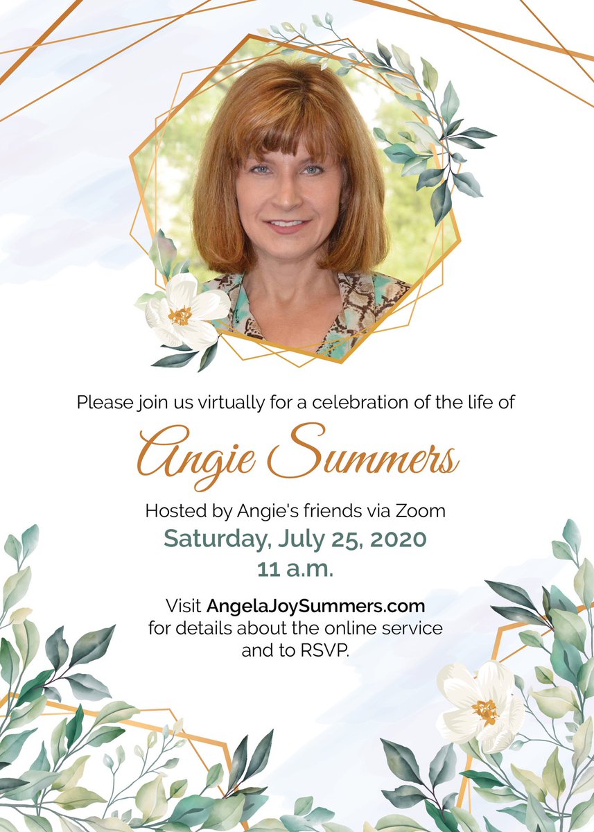 Celebration of Life for Angie Summers Saturday at 11am. Request your Zoom link to “attend.”
#rememberingangie #celebrationoife #hottytoddy