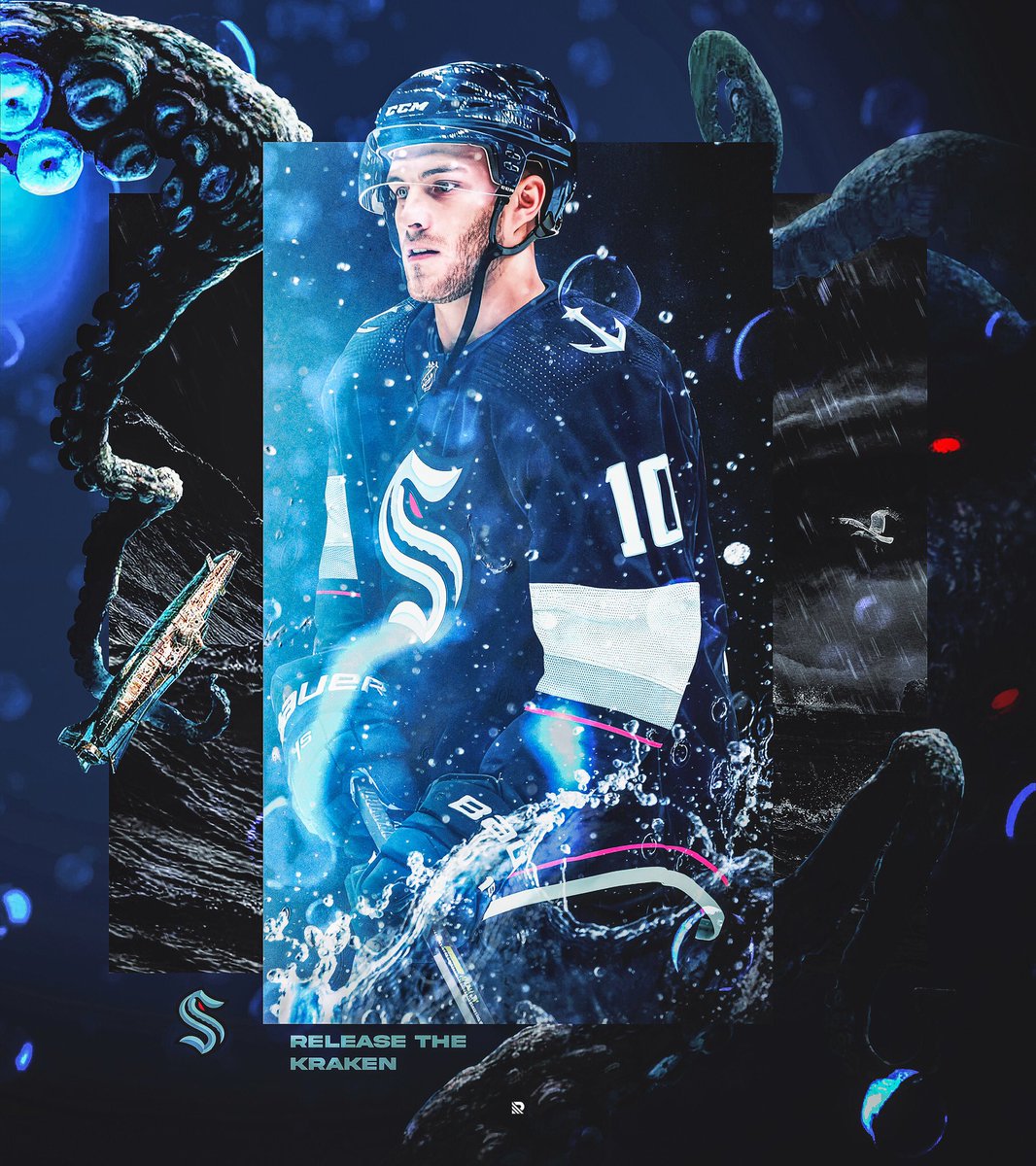 RELEASE THE KRAKEN!! 
.
.
Decided to try an NHL swap on a player that has a possibility of being picked up in the expansion draft by the Kraken. Enjoy!
.
.
#SeattleKraken #kraken #ReleaseTheKraken #smsports #sportsdesign #GraphicDesign #NHLSeattle #nhl