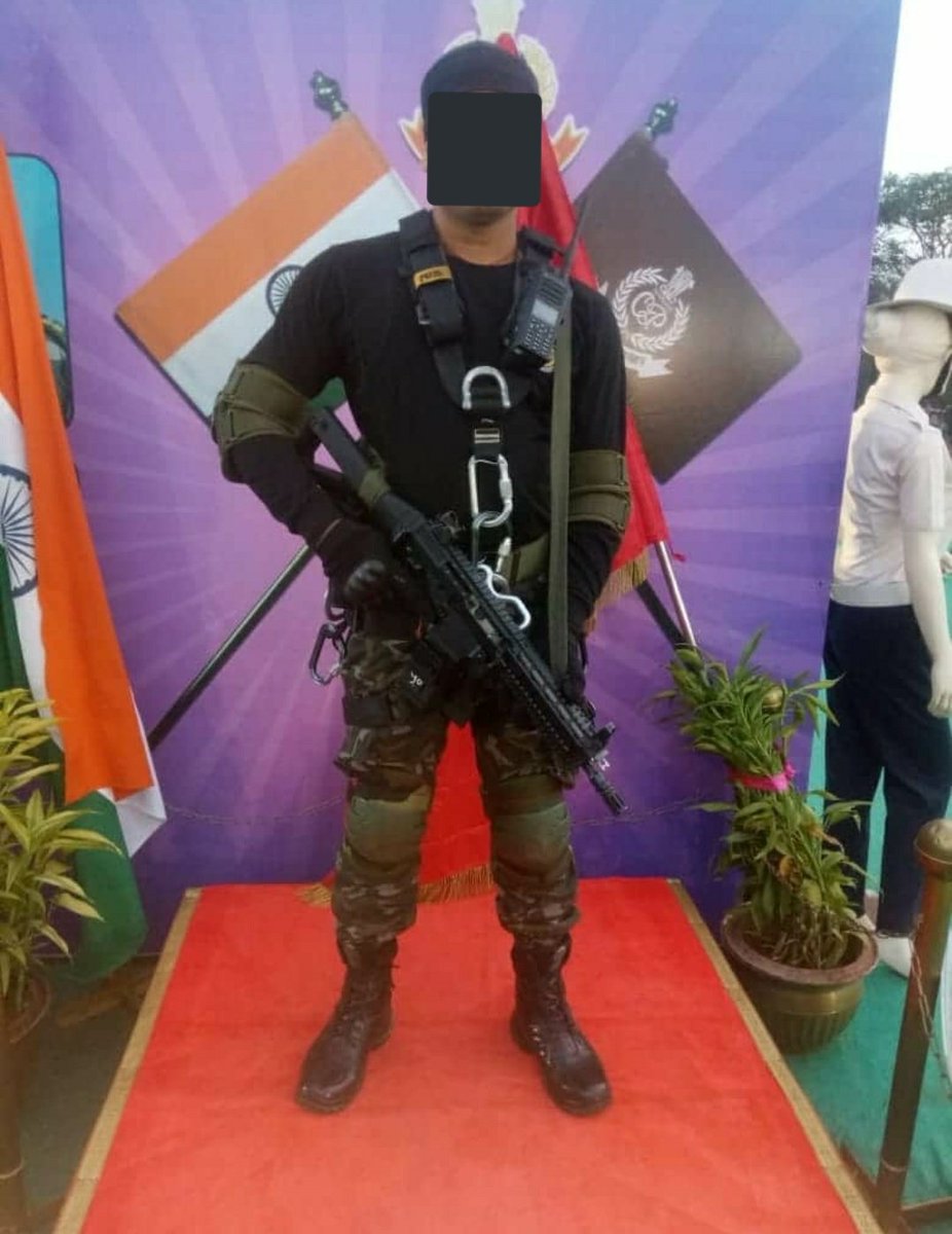 • SOG personnel are drawn from Disct Pol, OSAP & IRB. Once they complete a tenure of 2+1 yrs or upon reaching the age of 35 personnel join their parent unit.• SOG personnel are given 50% of their basic pay as allowances. Pic 2 - SOG Cdo in full gear with Sig 556