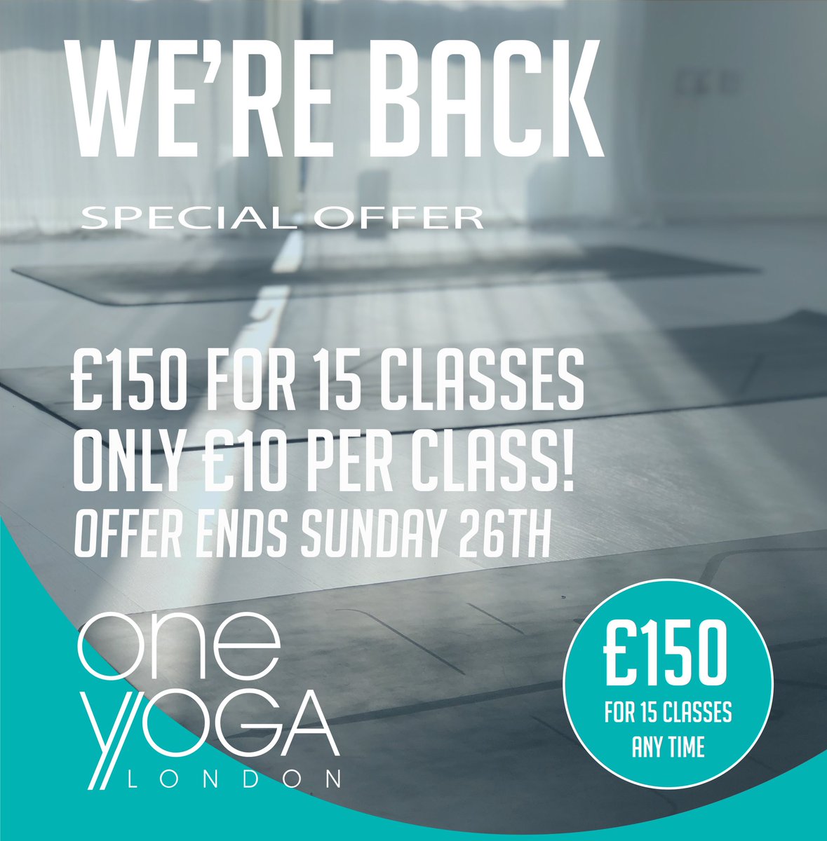 1 day to go! 2 days to go!!!!!
 
Special Re-Opening offer 

£150 fof 15 classes 
any time, studio or livestream 💕

15 classes for the price of 10🙌🏽
offer expires Sunday 26th July

#yoga #fitness #meditation #yogainspiration #yogapractice  #yogalife #yogaeverydamnday