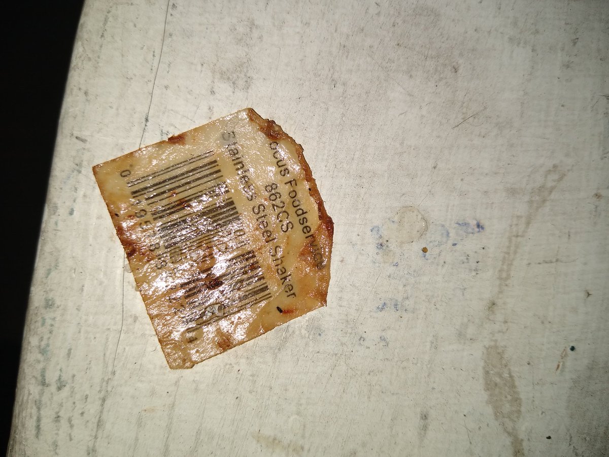 CookAnother's tweet image. Almost ate this "Stainless Steel Shaker" tag from "Focus Foodservices" in my @ChipotleTweets chip bag