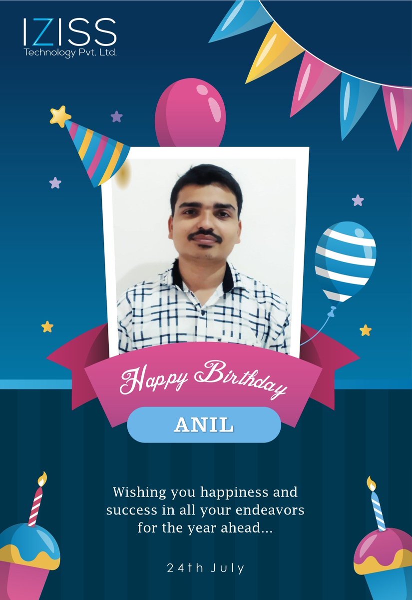 IZISS_TECH's tweet image. Team #IZISSTechnology wishes #Anil a very #HappyBirthday. May life’s brightest joys illuminate your path and may each day’s journey bring you closer to your dreams 🎂💐😃