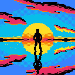 retromantis's tweet photo. #uyuni salt flats #pixelart using #novoque #demoscene palette #retromantis https://t.co/9oIn5AGWVo