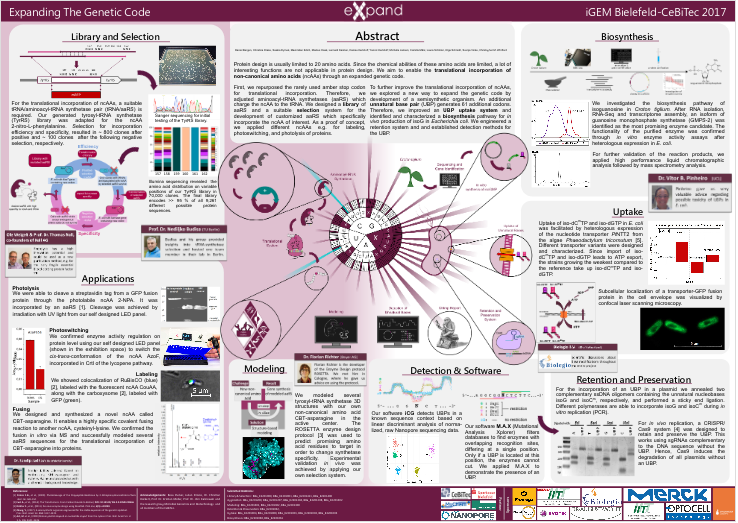 boas_pucker's tweet photo. #iGEM2017
"Expansion of the genetic code for the translational incorporation of non-canonical amino acids"
#ONT #LED #fluorescence #isoG #Croton #scicomm #biosafety #edu #DataScience #biosecurity
https://t.co/toWhANEDCg & https://t.co/9WU8PnWuDX & https://t.co/KglwWlJVeP https://t.co/cyDMqpw4d1
