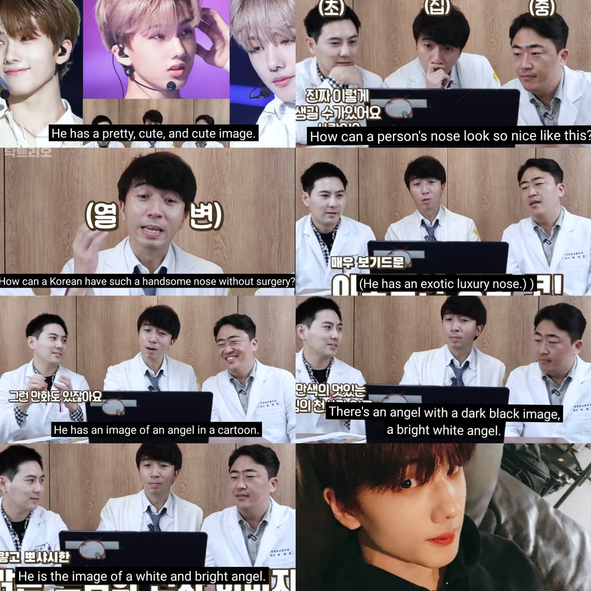 these pIastic surgeons analysed everyone in dream & while it was jisung's turn they talked about how he has a pretty & cute image. they were basically gushing over his pretty nose as well! he even got called a bright white angel! jisung has a very pretty, adorable & angelic face