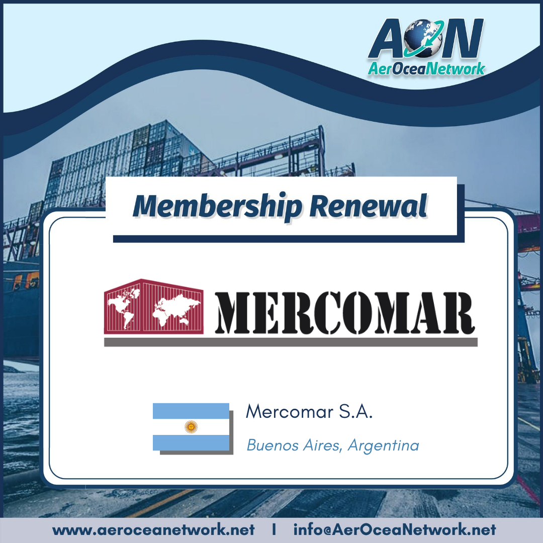 AerOceaNetwork's tweet photo. We are pleased to announce that Mercomar S.A. in Argentina has renewed their membership to AerOceaNetwork!
#LogisticsNetwork #freightnetworks #AerOceaNetwork #AINetworks #freightforwarder #logistics #cargo #freightforwarding #freight #supplychain #mercomar https://t.co/V3SGWSPNSM