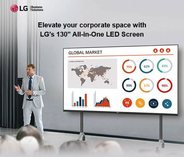 LGAU_B2B's tweet photo. The LG 130" All-in-one LED Screen features a massive screen with no bezel. With superb picture quality powered by HDR10 Pro and immersive Surface Sound, attendees can get more focused and deeply engaged for more productive meetings.
SPEAK TO AN LG EXPERT: https://t.co/fAVZKNWZVm https://t.co/Eoi7TmeJEr